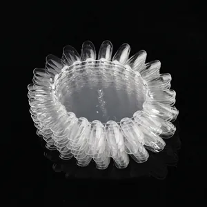 Oval transparent nail art display tips with 20 pieces ring-shaped color palette