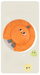 Detail of soft quilted fruit cartoon dog jacket with cute orange embroidery