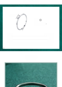 Detailed product specifications for the 925 sterling silver heart ring with size chart