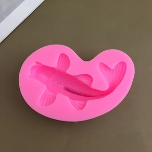 Pink silicone koi fish carp mold for DIY handmade cake and chocolate decoration