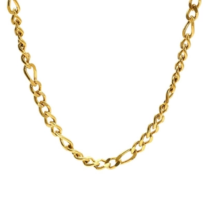 Collier maille cubaine en acier titane doré pour hommes et femmes sur fond blanc