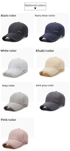 Multiple colors of breathable quick-dry sports caps with reflective safety brims and side text