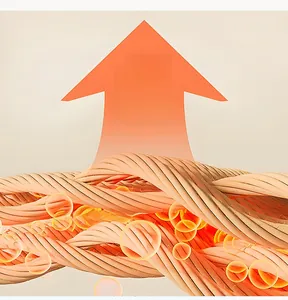 Macro view of insulated fabric fibers showing thermal heat retention technology