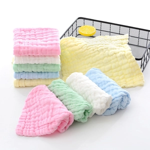 Baby Square Towel Six Layer Cotton Gauze Seersucker High Absorbent Soft Washcloth Infant Saliva Wipe Breathable Washable