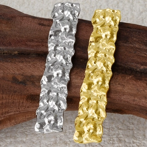 304 Stainless steel long pleated dangle earrings in gold and silver luxury finish