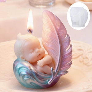 3D veer wieg slapende baby siliconen mal voor DIY geurkaarsen en baby cadeaus