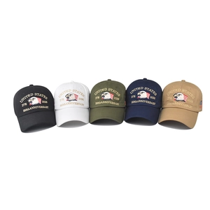 Five cotton baseball caps for US 250th anniversary with 3D eagle embroidery in five colors