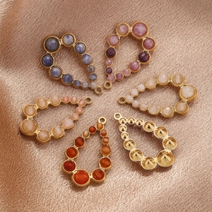 Bohemian teardrop crystal pendants in gold frame for DIY jewelry and necklace making