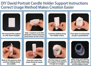 Manual assembly steps for the octagonal paper support frame for candle silicone molds