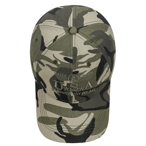 Classic jungle camouflage baseball cap with 3D embroidery USA logo for outdoor sports