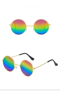 Detailansicht der Vorder- und Seitenprofile der runden Metall-Kinder-Sonnenbrille