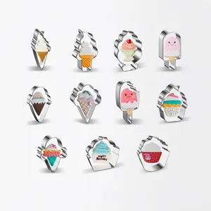 Stainless Steel Cookie Cutters Ice Cream Popsicle Cupcake Shapes For Baking DIY Fondant Pastry Tools Kitchen Gadgets