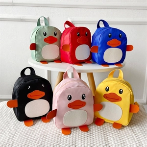 Toddler Backpack Cute Cartoon Duck Penguin Animal Shape Lightweight Nylon Preschool Nursery Bag For Kids Boys Girls