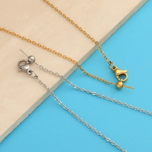 DIY Chain Necklace 304 Stainless Steel 18K Gold Plated Adjustable Universal Chain With Needle And Bead End For Jewelry Making