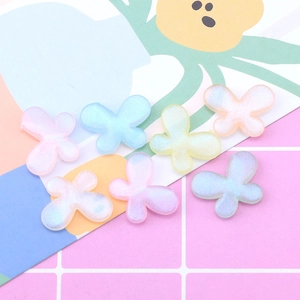 Glitter resin butterfly charms in macaron colors for DIY jewelry and phone case making