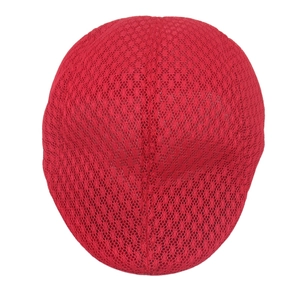 Detailed close-up showing the breathable red mesh fabric and diamond texture of this hat