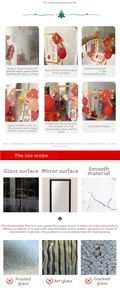 Guide for applying PVC static window stickers with Chinese lanterns and peony designs