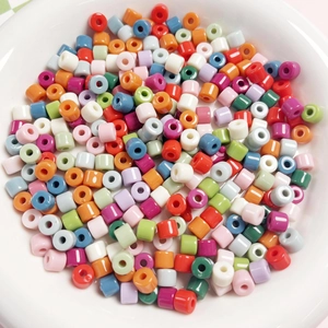 Perline cilindriche colorate in acrilico da 6mm in piatto di ceramica per fai-da-te