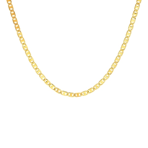 Polished gold mariner chain necklace with oval links for women in minimalist style