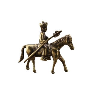 Vintage copper figurines of Journey to the West characters for office desktop decor