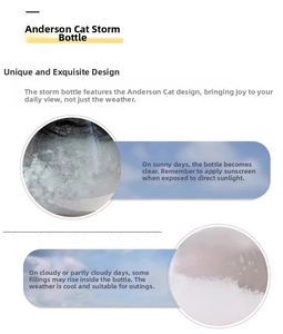 Detail view of Anderson Cat storm glass showing crystal variations for weather forecast