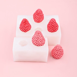 3D strawberry silicone molds for DIY scented candles and handmade soap crafts