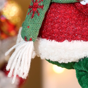 Christmas elf doll curtain buckle tieback made of red and green knitted fabric decoration