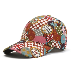 Vintage British Union Jack Print Baseball Cap Cotton Canvas Sun Protection Retro Graffiti Streetwear Hat For Men Women