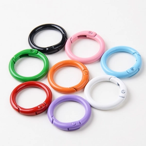 23mm colorful metal spring rings in eight vibrant colors for keychains and bag DIY