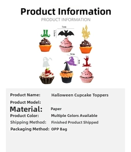 Detailed size guide for Halloween cake toppers featuring bats and witch hats glitter decor