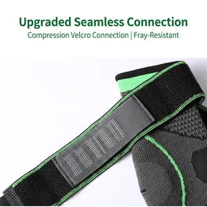Breathable outdoor sports ankle support with compression straps and fluorescent green stitching