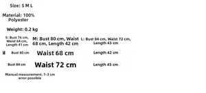 Size chart for halter plaid top showing S, M, L measurements in centimeters