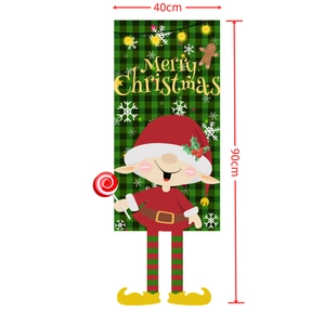 Detailed view of a 40x90cm Christmas banner with a cute elf and Merry Christmas text