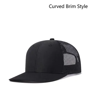 Trucker Hat Mesh Cap Slightly Curved Brim Breathable Sunshade Outdoor Adjustable Casual Baseball Hat For Men Women
