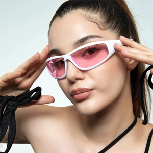 Y2K Sports Sunglasses PC Frame Wrap Around UV400 Protection Millennium Style Cyberpunk Eyewear Outdoor Fashion Women Men