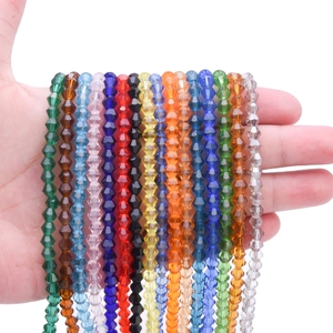 Multicolor faceted bicone glass crystal beads for DIY jewelry and hair accessories