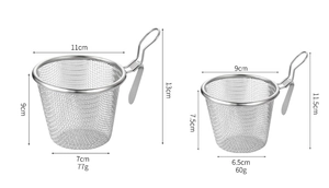 Detailed comparison of 304 stainless steel hot pot strainers in two specific sizes