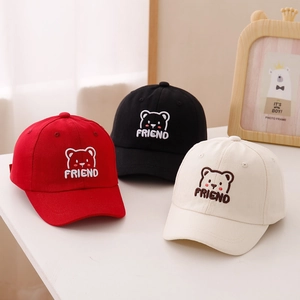 Berretto Da Baseball Per Bambini Cotone Ricamo Orso Protezione Solare Cappello Regolabile Per Bambini Piccoli Ragazzi Ragazze