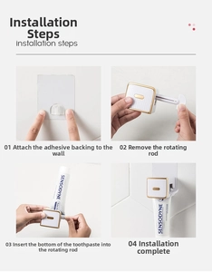 Installation guide for wall-mounted toothpaste squeezer with rotating metal handle