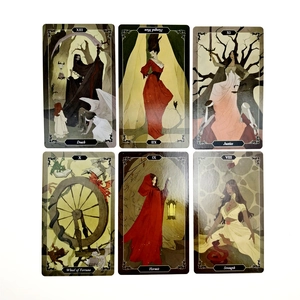 Flat lay of Sea Soul Journey Oracle cards featuring vintage illustrations and English names