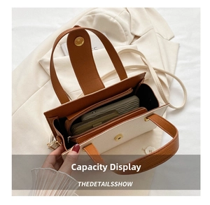 Close-up of litchi grain tote bag interior showing large capacity and magnetic closure
