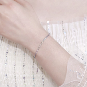 Elegant 925 sterling silver rainbow bracelet with colorful gradient cubic zirconia stones
