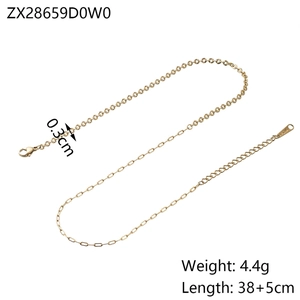 Detailed specs of golden gourd necklace showing 0.3cm width and 38+5cm length measurements