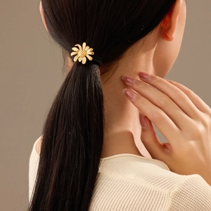 Elastico per Capelli con Girasole di Moda in Acciaio al Titanio Lega Oro Margherita Corde per Capelli Elastico ad Alta Tenuta per Donna Accessori