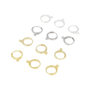 18K gold and silver plated copper hoop earring components for DIY jewelry making