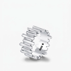 Unregelmäßiger Ring Mit Wellenstruktur 925 Sterlingsilber Retro Stil Modeschmuck Für Damen