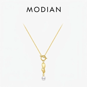 Surrealist Melting Clock Necklace 925 Sterling Silver Gold Plated Artificial Pearl Pendant French Vintage Jewelry For Women