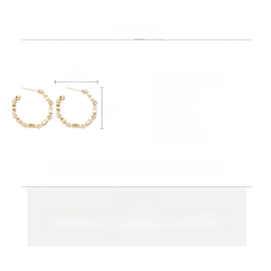 Detailed size chart and specifications for silver needle zircon C-shape hoop earrings