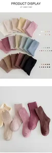 Detailed knit texture and vibrant multi-color palette for cotton crew socks collection