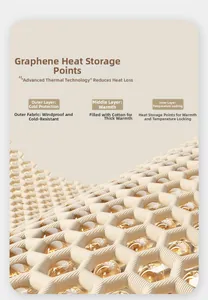 Three-layer thermal dog coat fabric with graphene heat storage and windproof layer